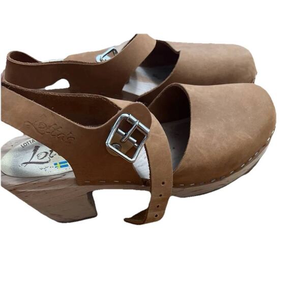Lotta From Stockholm Shoes - Lotta's Sweden made Highwood Brown Clogs in Oiled Nubuck Size 39 S000049